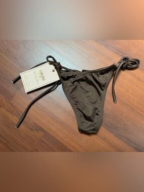 NWT Bikini Chic Brown Tie-Side Thong Brazilian Bikini Bottom
